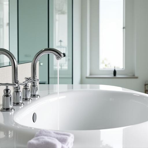 Spotless bathroom with shining fixtures