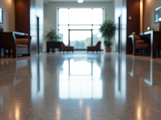 Polished commercial lobby floor