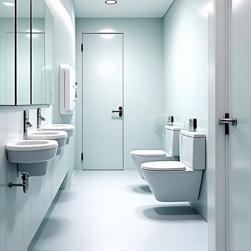 Immaculately clean commercial restroom